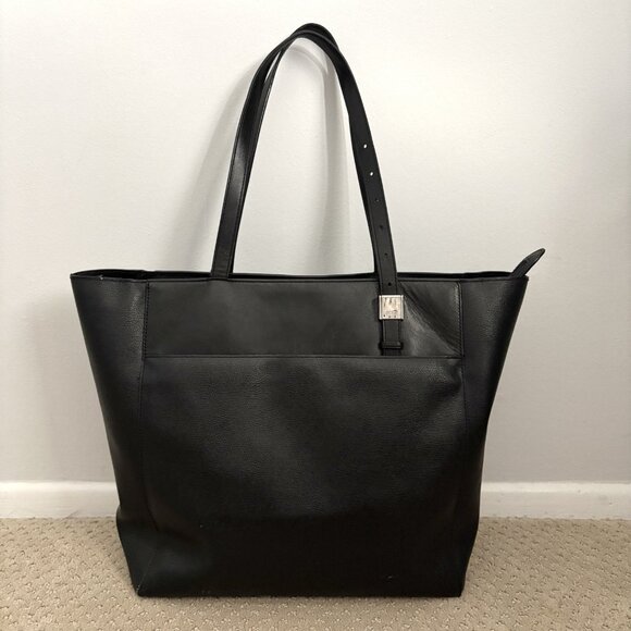 Tumi Sinclair Nora Tote Bag in Pebbled Black Double Handles Shoulder Purse - Picture 4 of 9